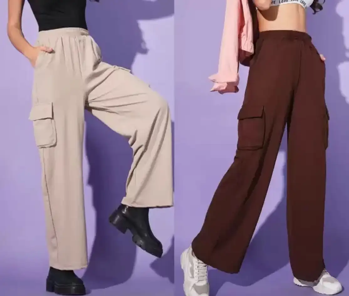 Women Cotton Blend Cargos
