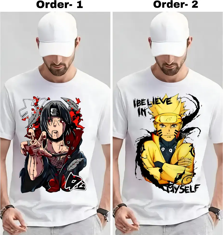 Graphic Print Men White T-Shirt