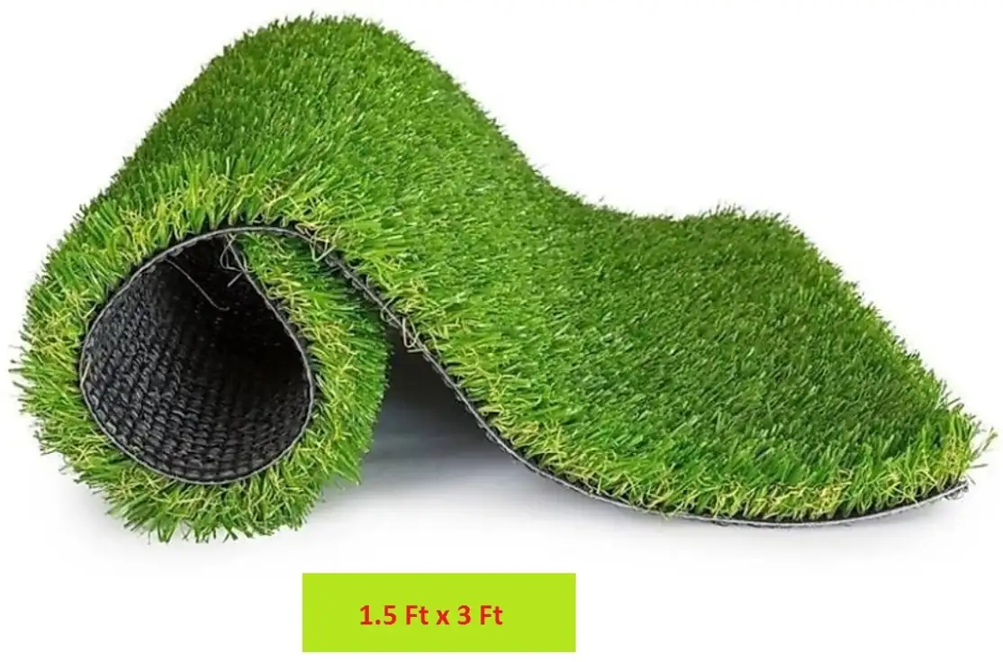 PP (Polypropylene), Artificial Grass Floor Mat (Green, Medium)