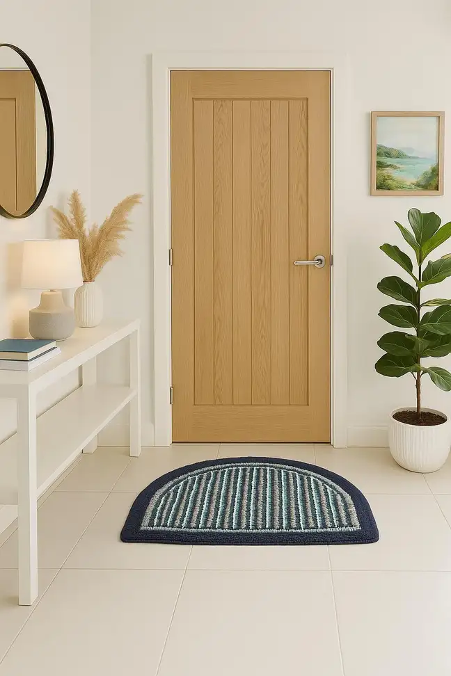 Microfiber Door Mat (Blue, Medium)