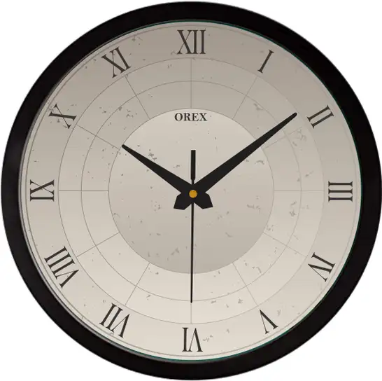 Analog Wall Clock (Black, With Glass)