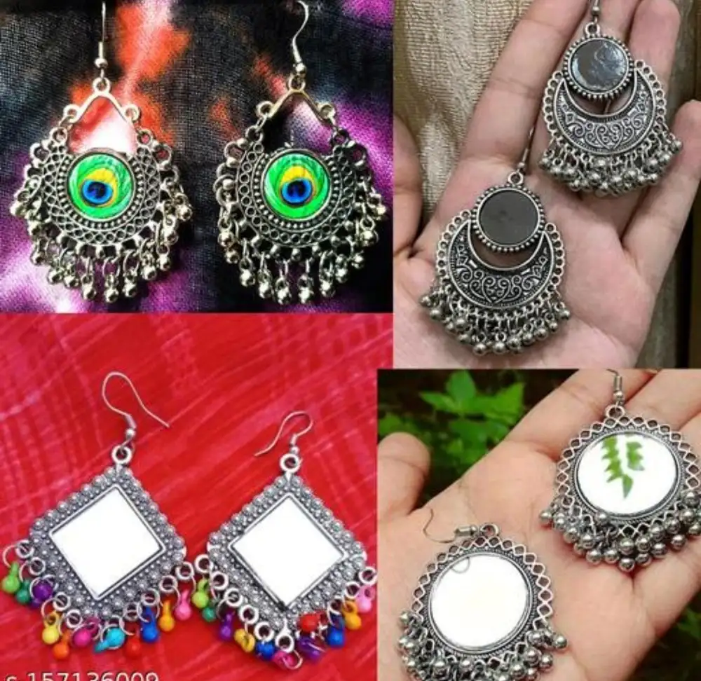 Beads Alloy Chandbali Earring, Earring Set, Hoop Earring, Jhumki Earring