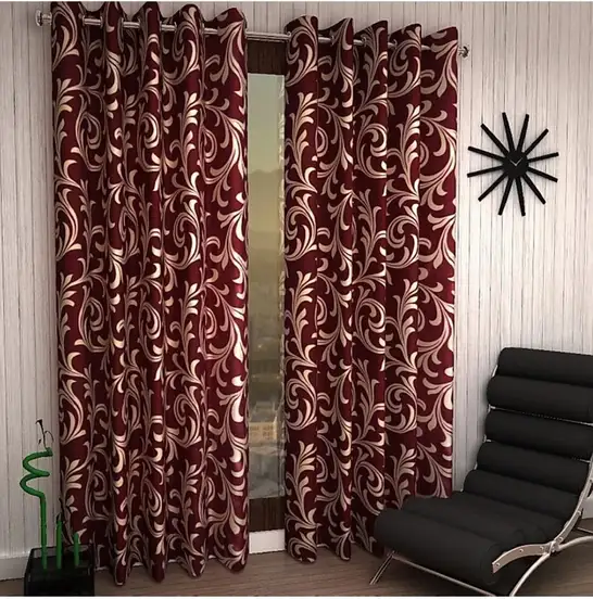 153 cm (5ft) Window Curtain (Maroon)