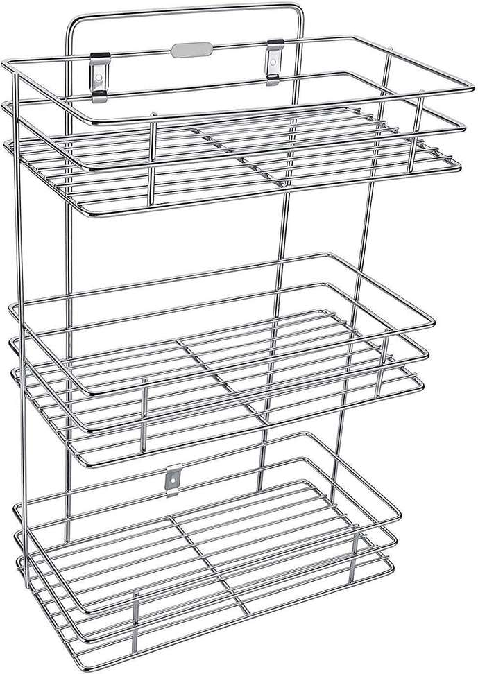 Stainless Steel Storage Rack 3 Layer Wall Mount Hanging kitchen rack Containers Kitchen RackStainless Steel Storage Rack 3 Layer Wall Mount Hanging kitchen rack Containers Kitchen Rack
