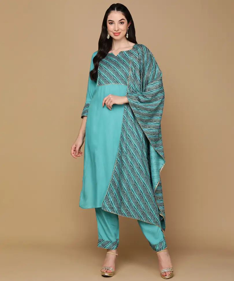 Lamba Creations Kurta, Trouser/Pant & Dupatta Set