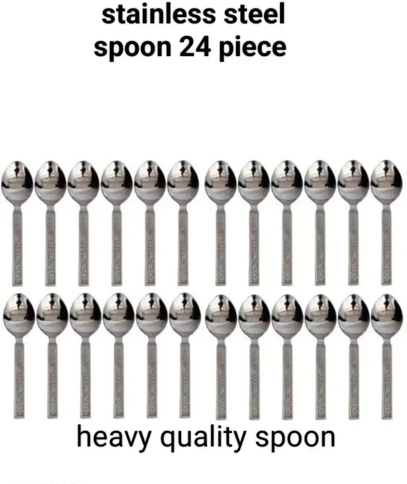 Premium Stainless Steel Spoon Set Steel Table Spoon Set (Pack of 24)