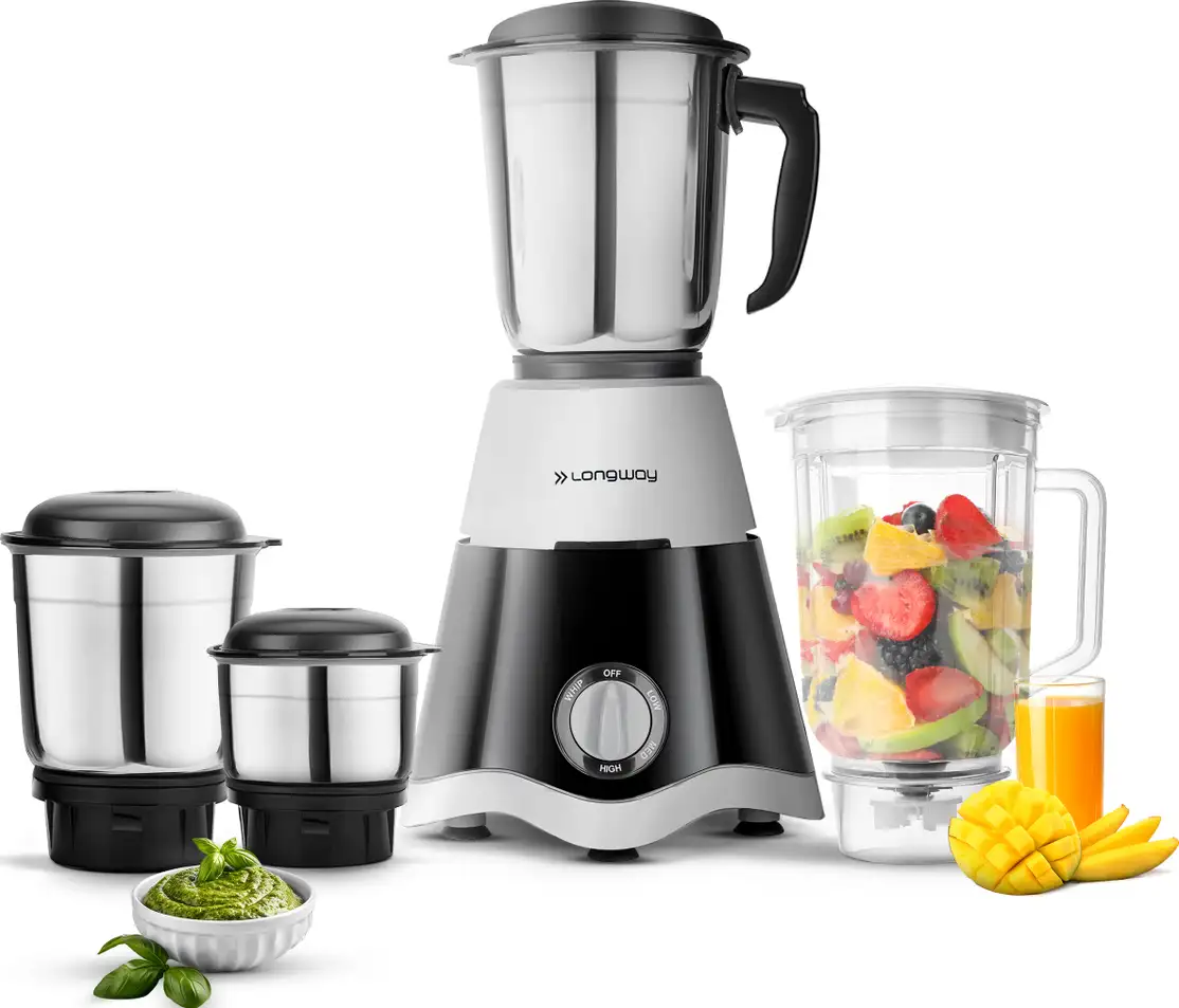 Longway Super Dlx 750 W Juicer Mixer Grinder (Super | 4 Jars | Black, Grey)