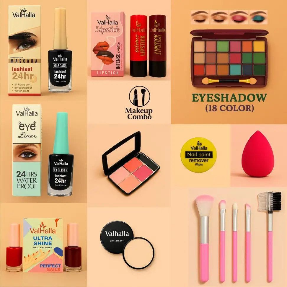 Valhalla Ultimate 12-in-1 Waterproof Makeup Combo Kit (Pack of 12)